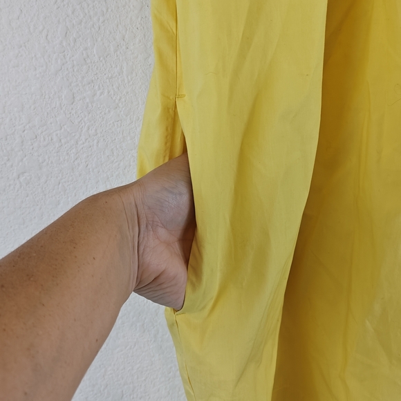 J. CREW Short-sleeve mini shirt-dress in cotton poplin Classic Yellow Size XS - Picture 16 of 16